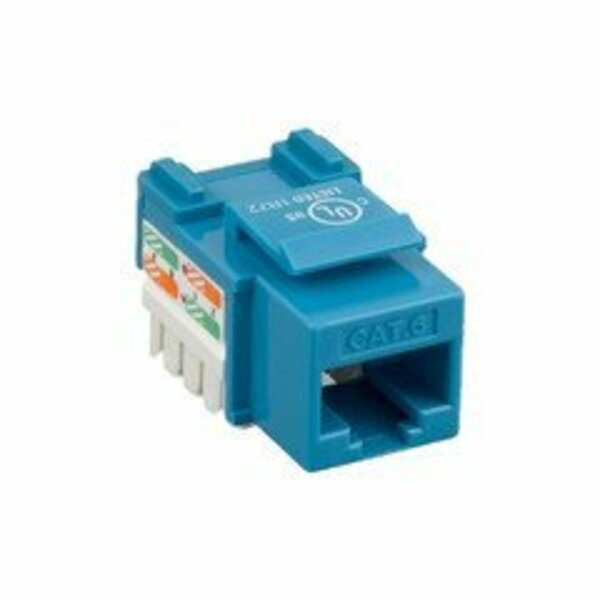 Swe-Tech 3C Cat6 Keystone Jack, Blue, RJ45 Female to 110 Punch Down FWT326-121BL